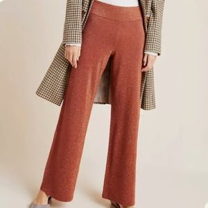 ANTHROPOLOGIE | Soho Shimmer Knit Wide Leg Pant